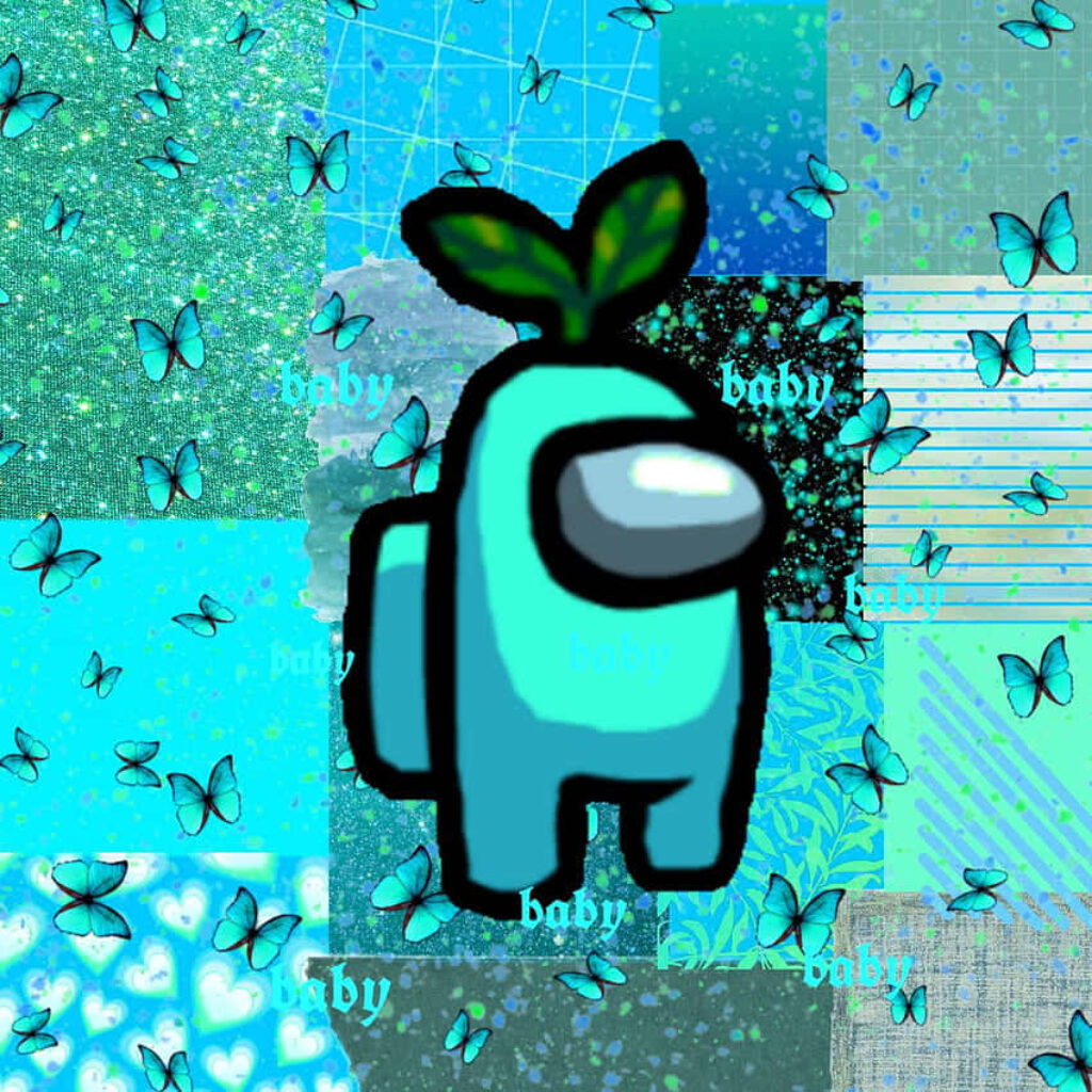 Blue Astronaut Soars through Among Us Universe: Ready for Action! Wallpaper
