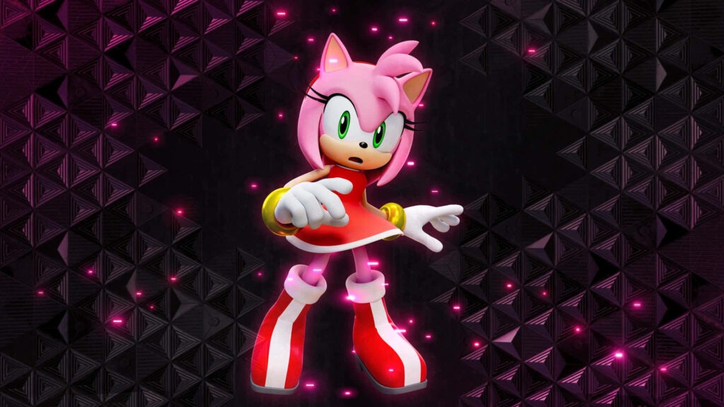 Vibrant Amy Rose Wallpaper: Sonic Frontiers Icon in Dynamic Pose
