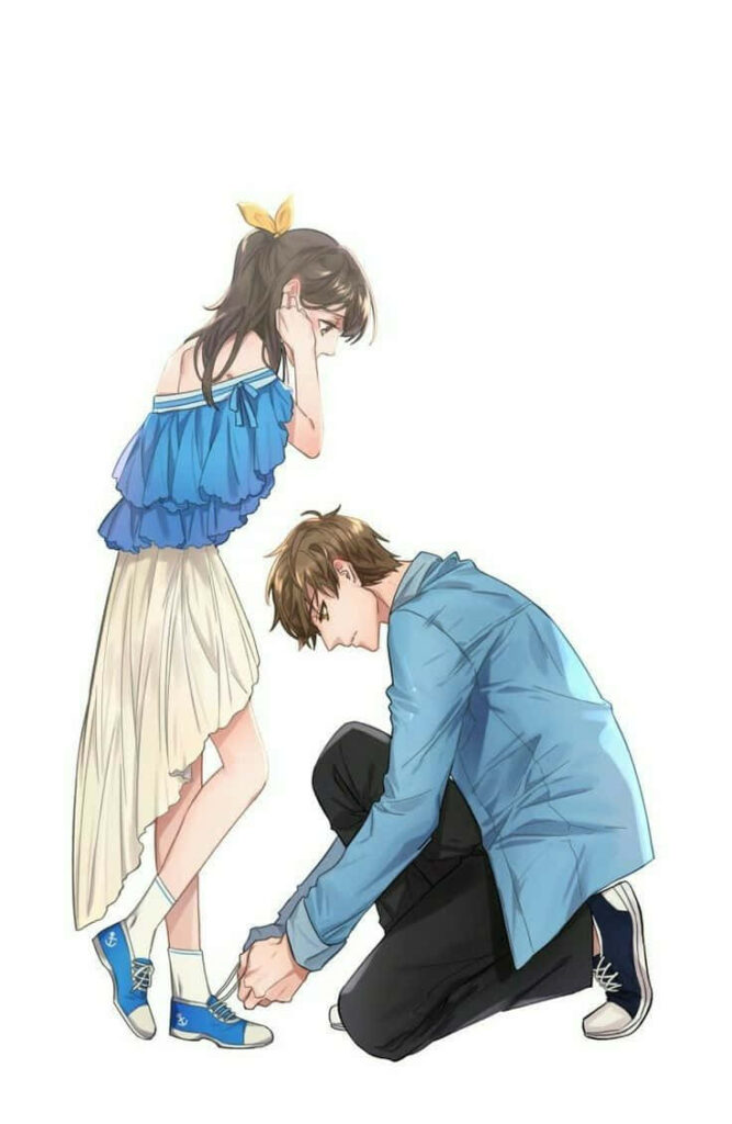 Capturing the Essence of Everlasting Love: An Anime Duo's Enchanting Connection Wallpaper