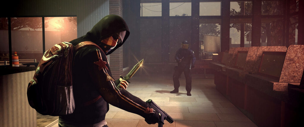 High-Quality Counter-Strike: Global Offensive 4K Wallpaper showcasing an Anarchist and GIGN in Intense Weapons Showdown