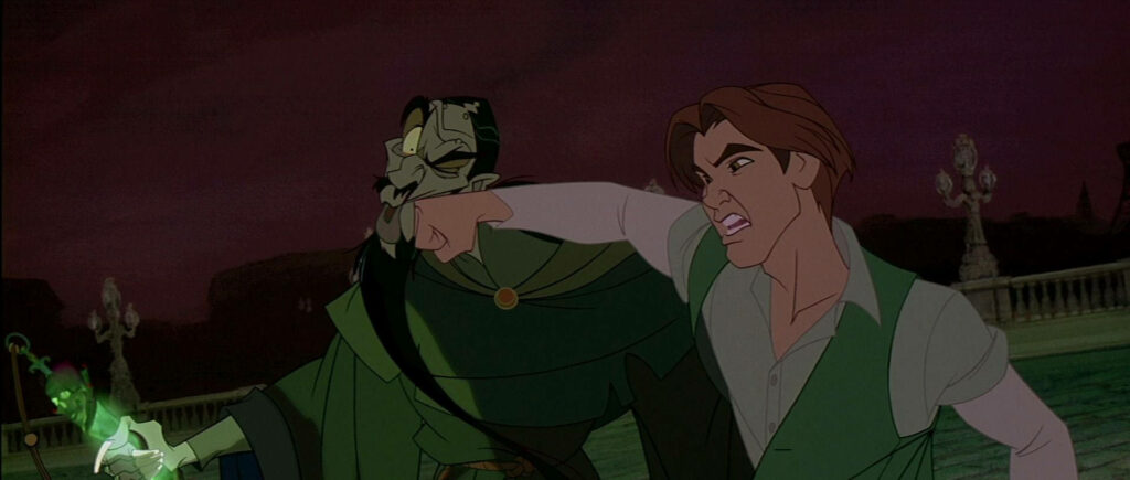 Anastasia Brute Punch wallpaper showing Dimitri landing a powerful punch on Rasputin scene