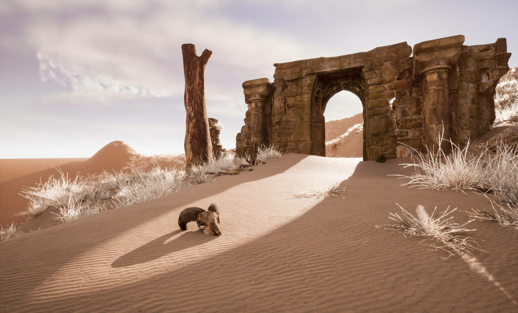 Ancient Stone Arch in Palmyra Desert - Stunning Wallpaper Background