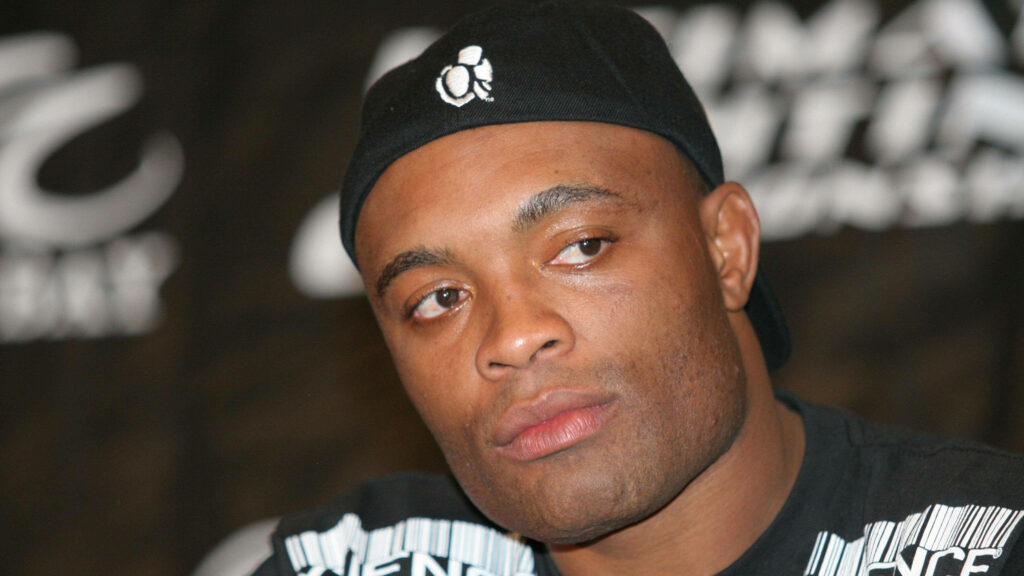 Anderson Silva focused and thoughtful wearing a beanie MMA fighter wallpaper background