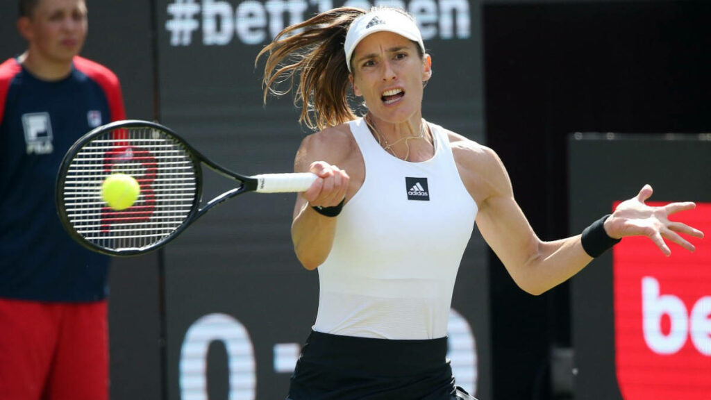 Andrea Petkovic intense tennis return WTA Washington Tournament athletic powerful shot Wallpaper