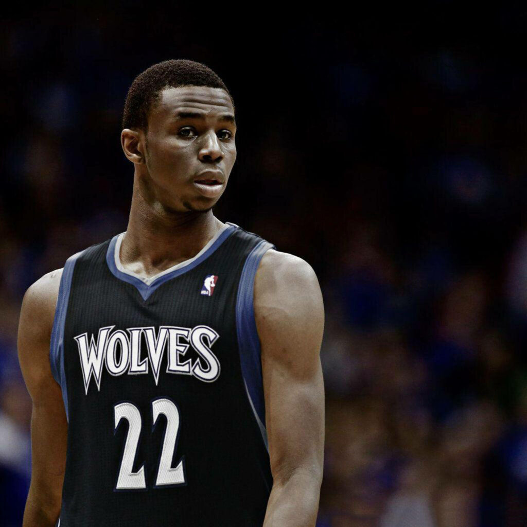 Andrew Wiggins Minnesota Timberwolves basketball player in action wearing jersey number 22 wallpaper