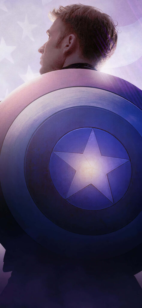Captain America Shield Portrait Phone Background Wallpaper in QHD 2K 1242x2688 Resolution