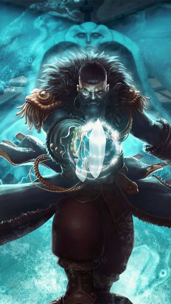 Dota 2 Aquatic Ambiance: Kunkka's Dazzling Blade Bedecked Android Background Wallpaper