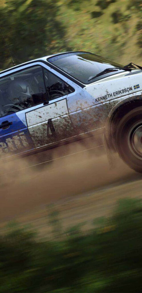 Thrilling Rally Car Racing Through Muddy Track - Exciting Background Wallpaper