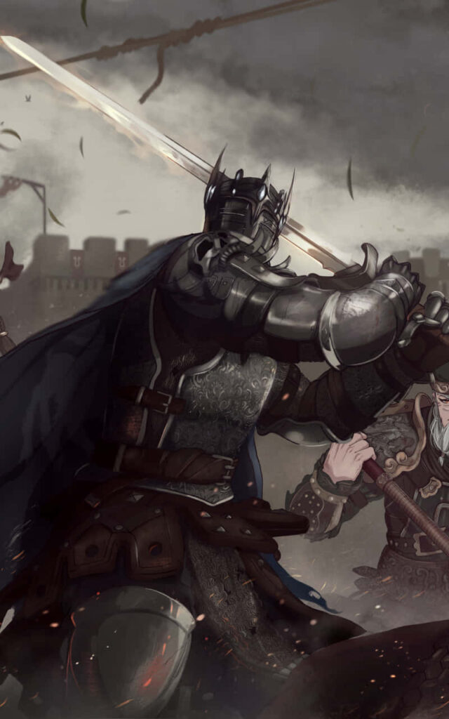 Knight Warden from For Honor: Majestic armor and sword on battlefield Wallpaper