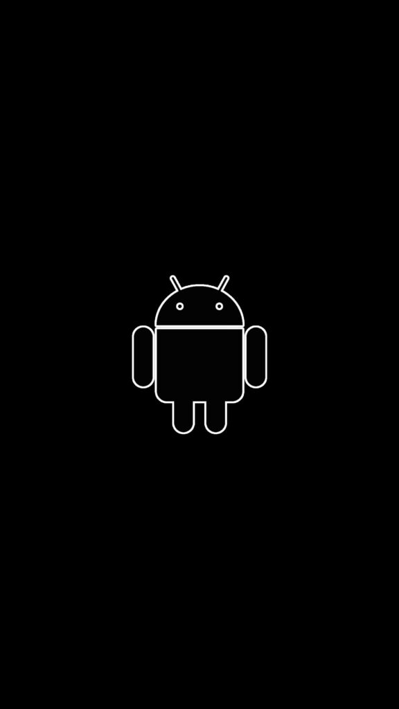 Inky Impressions: Samsung's Android Mascot Emerges in Monochrome Majesty Wallpaper