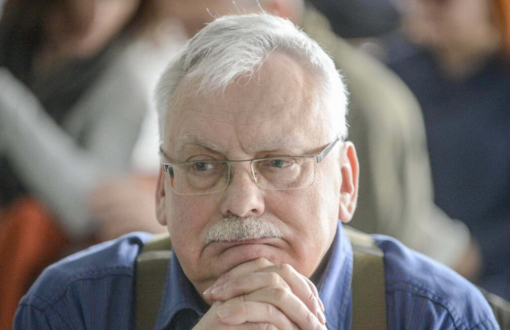 Portrait of Andrzej Sapkowski creator of The Witcher series perfect wallpaper for fans
