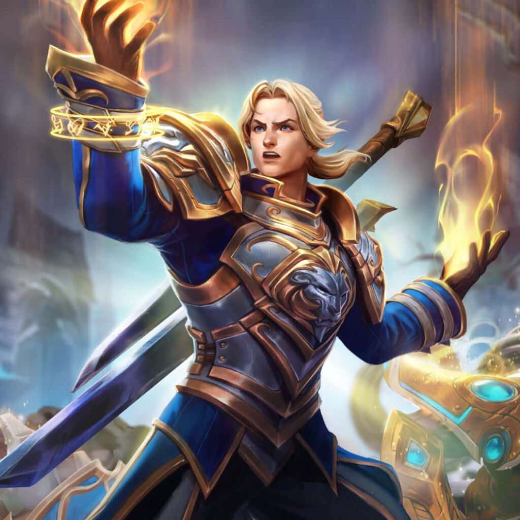 Anduin Wrynn in glowing armor casting radiant magic energy dynamic Magic Infusion wallpaper