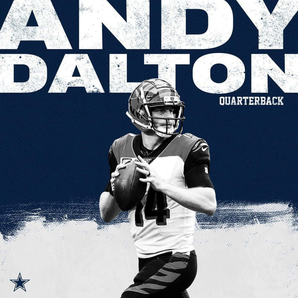 Andy Dalton quarterback dynamic wallpaper intense action bold graphic background with name