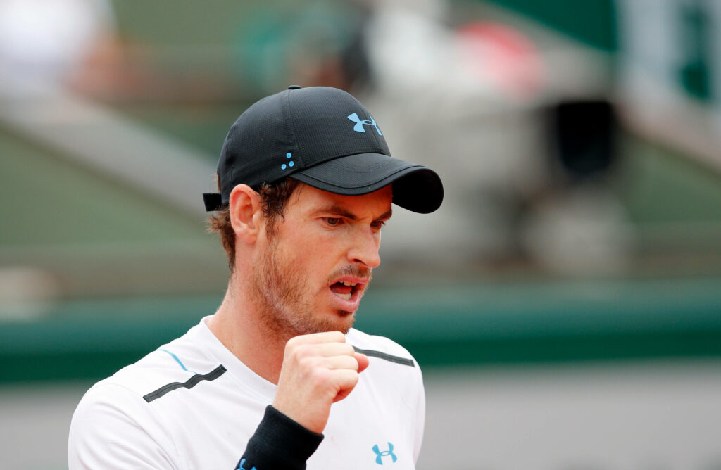 Andy Murray fist pump tennis match determined competitive spirit wallpaper background