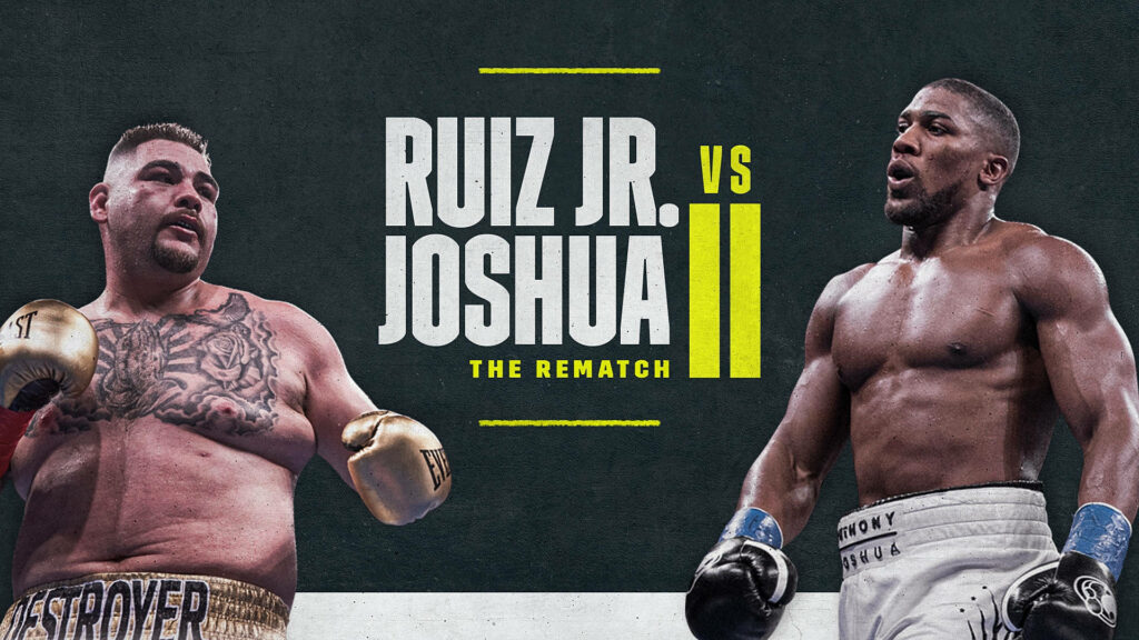 Andy Ruiz Jr and Anthony Joshua boxing rematch intense heavyweight champions wallpaper background