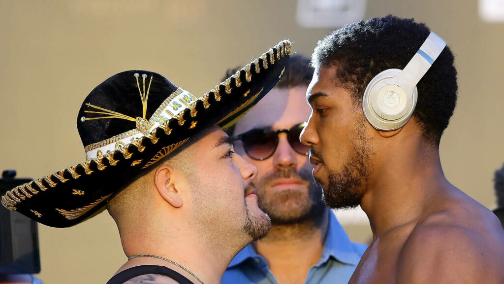 Andy Ruiz Jr. and Anthony Joshua face off in intense stare down before epic boxing match wallpaper