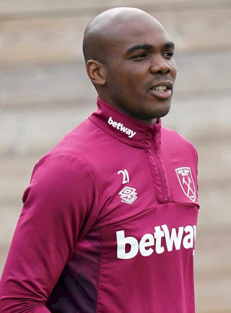 Angelo Ogbonna training in West Ham kit focused determined key player wallpaper background