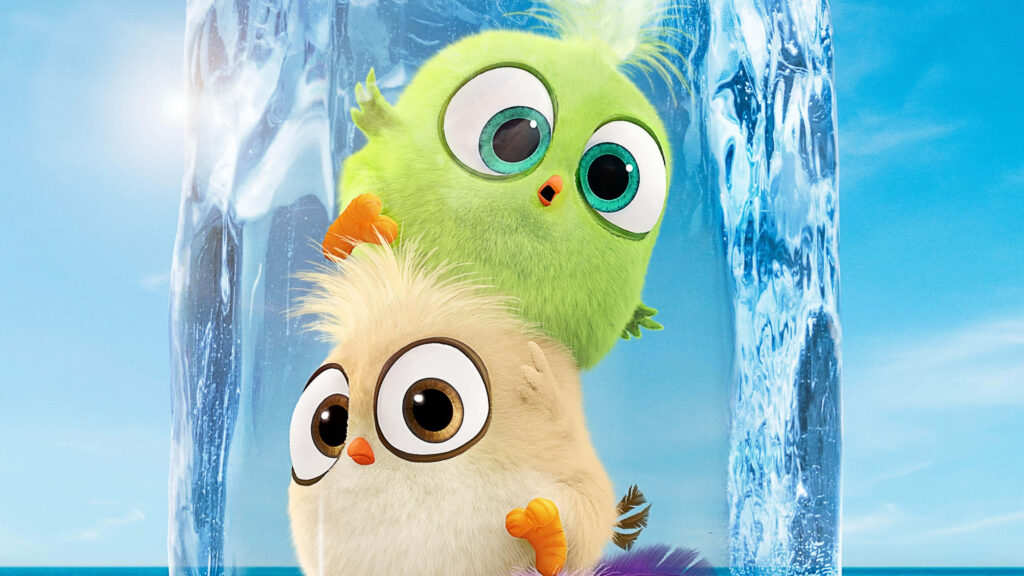 Angry Birds Hatchlings on waterfall adventure bright characters splash clear blue sky wallpaper