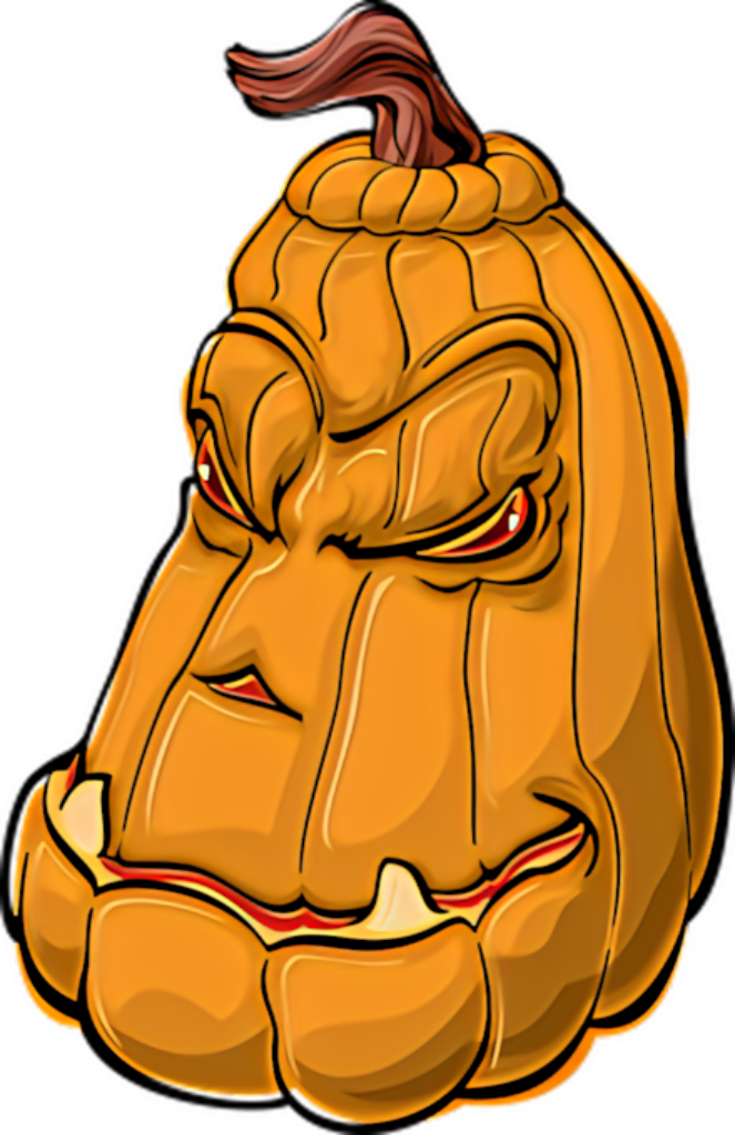 Angry Pumpkin Cartoon Wallpaper - Spooky Vector Art for Halloween