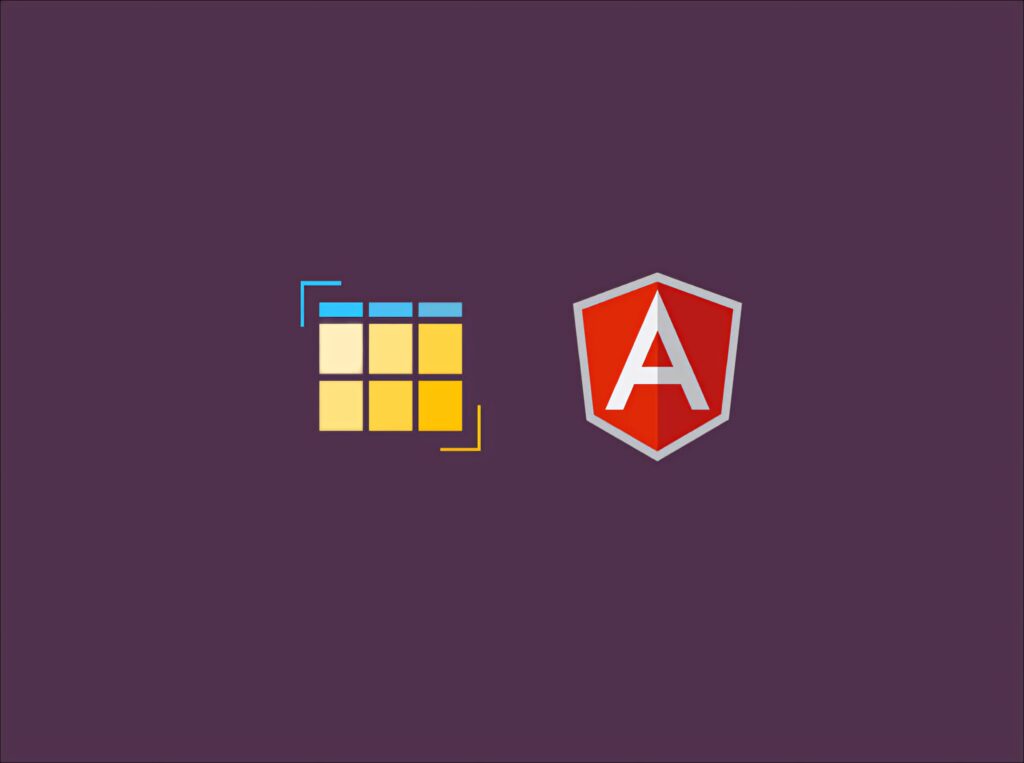 Angular logo next to modern calendar icon on minimalist dark purple wallpaper background