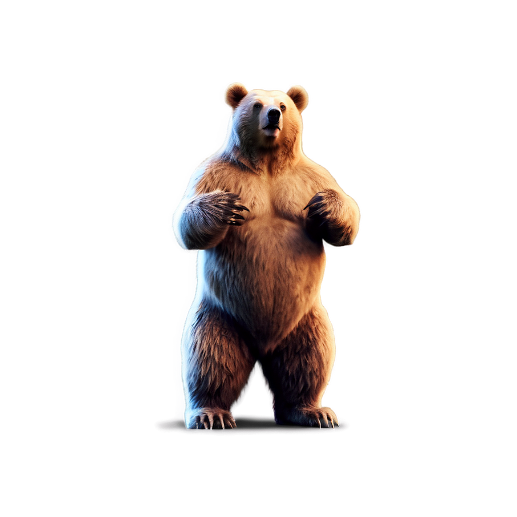 Animated Bear Wallpaper: Upright Glow on Soft Neutral Background