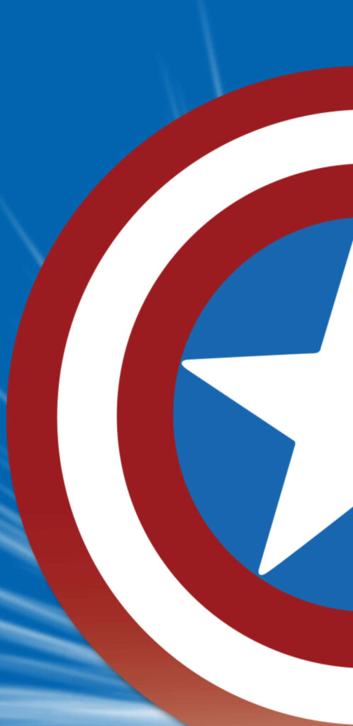 Dynamic Half-Shield of Captain America amidst Captivating Blue and White Line Patterns Wallpaper