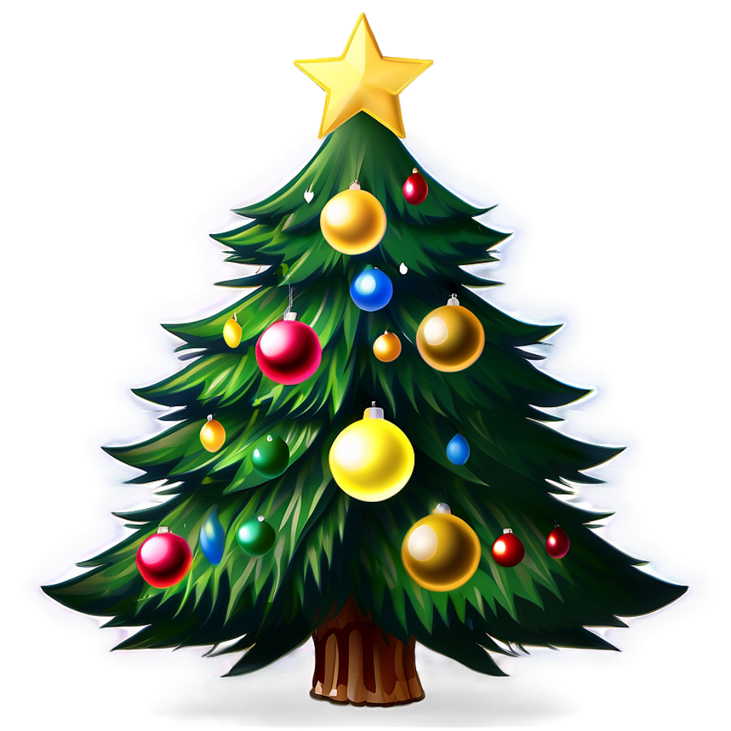 Animated Christmas Tree Wallpaper with Colorful Ornaments & Star