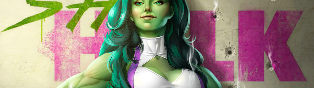 Radiant Rampage: She-Hulk Embraces Her Inner Power – 5120 x 1440 Marvel Wallpaper