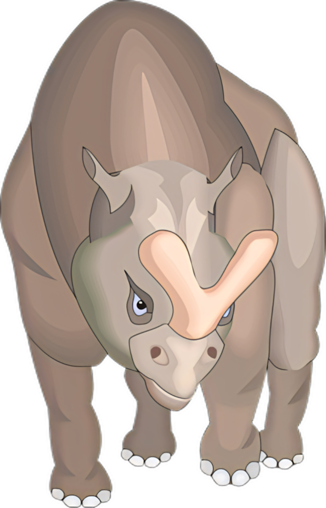 Creative Animated Rhinoceros Character with Expressive Eyes Wallpaper