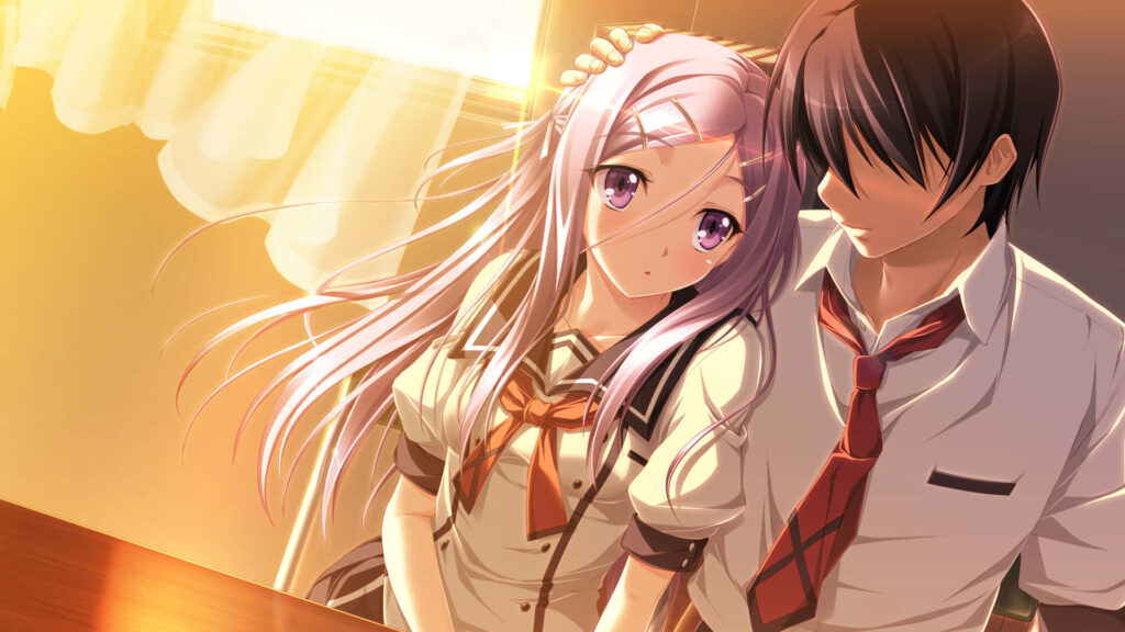 Eternal Bonds: A Captivating Anime Romance Unveiled In This Tender Imagery Wallpaper