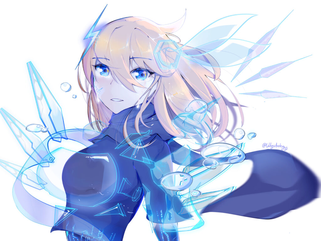 Emotional Anime Cyborg Wallpaper: 5600x4200 Futuristic Art