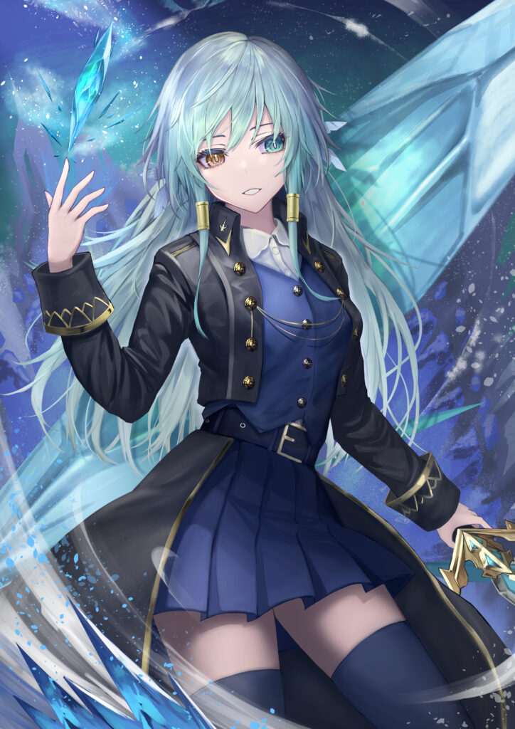 Anime Girl with Crystal Powers: Dynamic Wallpaper Art Background