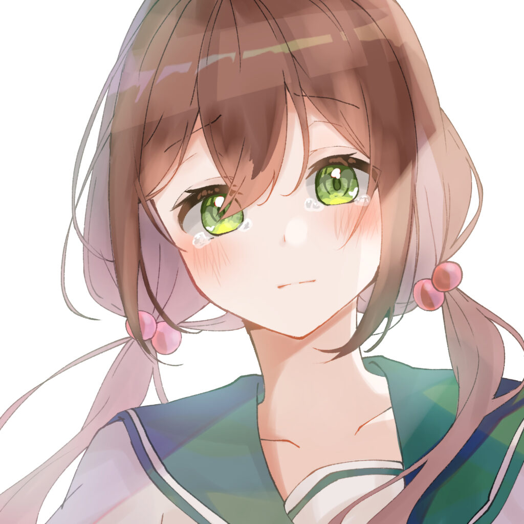 Anime Girl with Sad Expression - Emotional Wallpaper Background