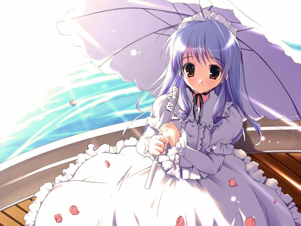Anime Girl in Frilly Dress on Boat - Serene 1600x1200 Wallpaper