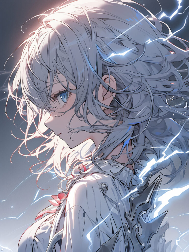 Anime Girl Wallpaper: Dynamic Lines & Magical Light Sparks