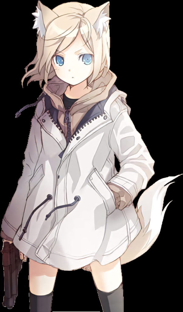 Confident Anime Girl with Cat Ears - Dynamic Wallpaper Art