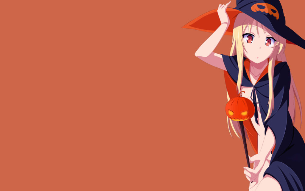 Anime Witch Wallpaper: Spooky & Festive Halloween Design