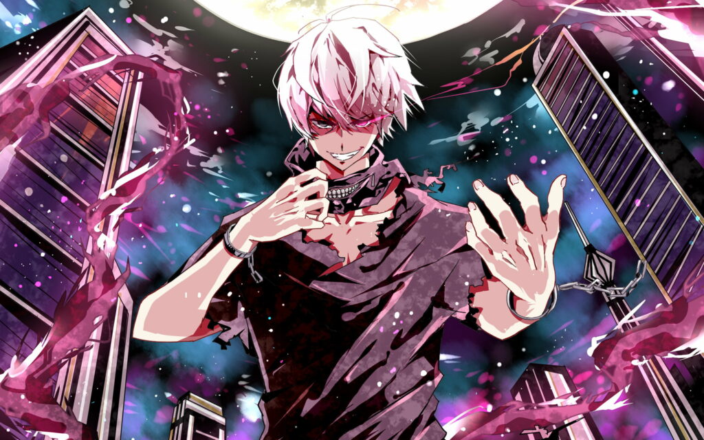 The Ghoul within: A captivating HD image of Ken Kaneki from Tokyo Ghoul Wallpaper