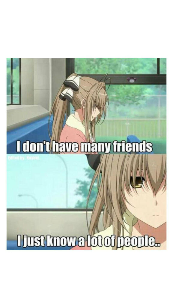 Anime Meme Wallpaper: Reflective Character with Relatable Humor