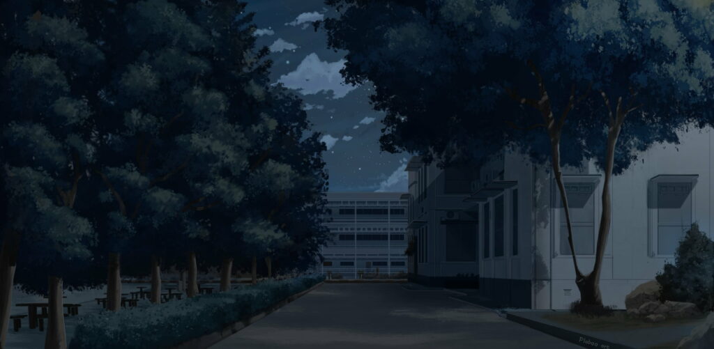 Serene Twilight: An Anime Dream amidst the Urban Forest Wallpaper