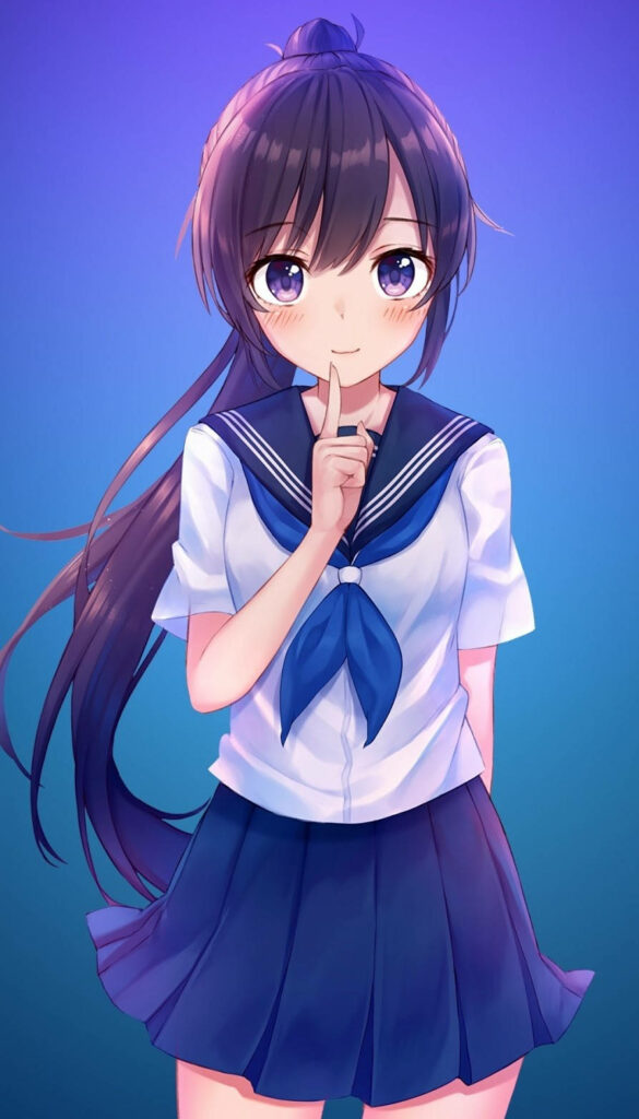 Anime-Style Character in Classic Uniform - Vibrant Wallpaper Background