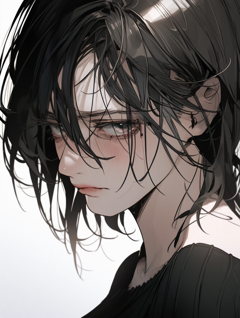 Anime Girl Wallpaper: Expressive Eyes & Deep Sadness Artistry