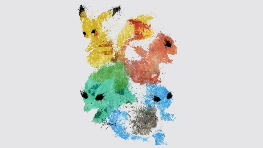 Adventures in Paint: An Abstract Pokémon Portrait Wallpaper