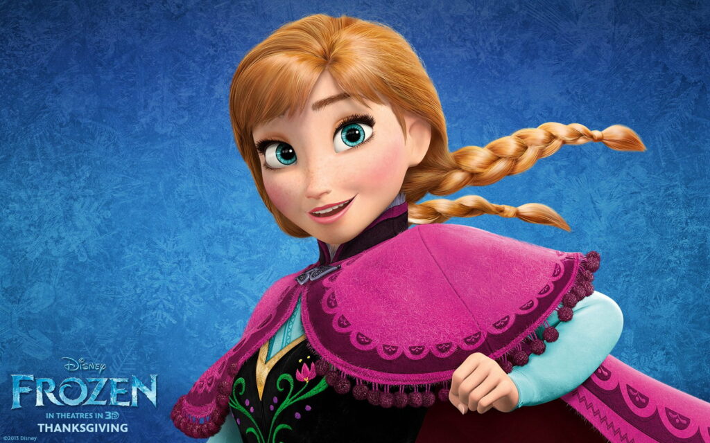 Anna in Frozen: A Magical Journey through Pixar's Enchanting Disney Animated Movies (HD Wallpaper Background Photo)