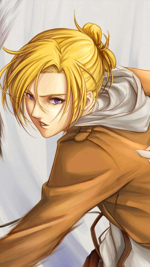 Annie Leonhart in scout uniform showing strength and determination Elite Four Titan wallpaper