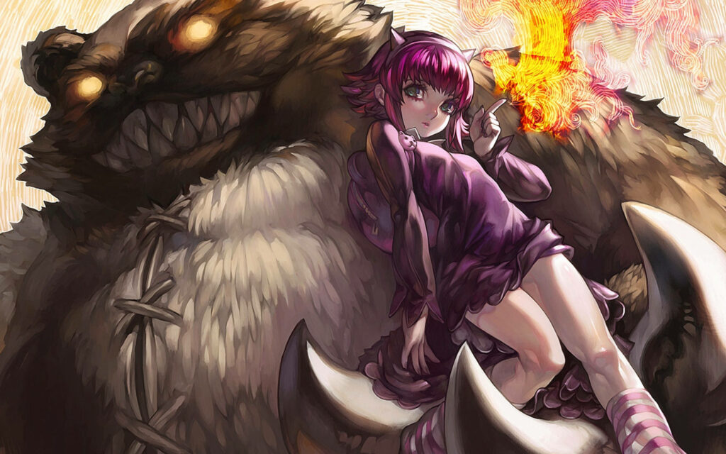 A Blazing Bond: Annie, The Dark Child, and Tibbers Ignite the 3D League of Legends Backdrop Wallpaper