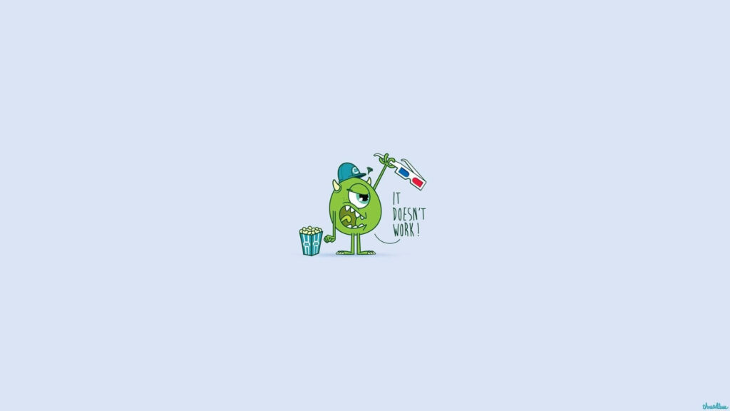 Annoyed Green Cartoon Character with Cap - It Doesn't Work! Wallpaper