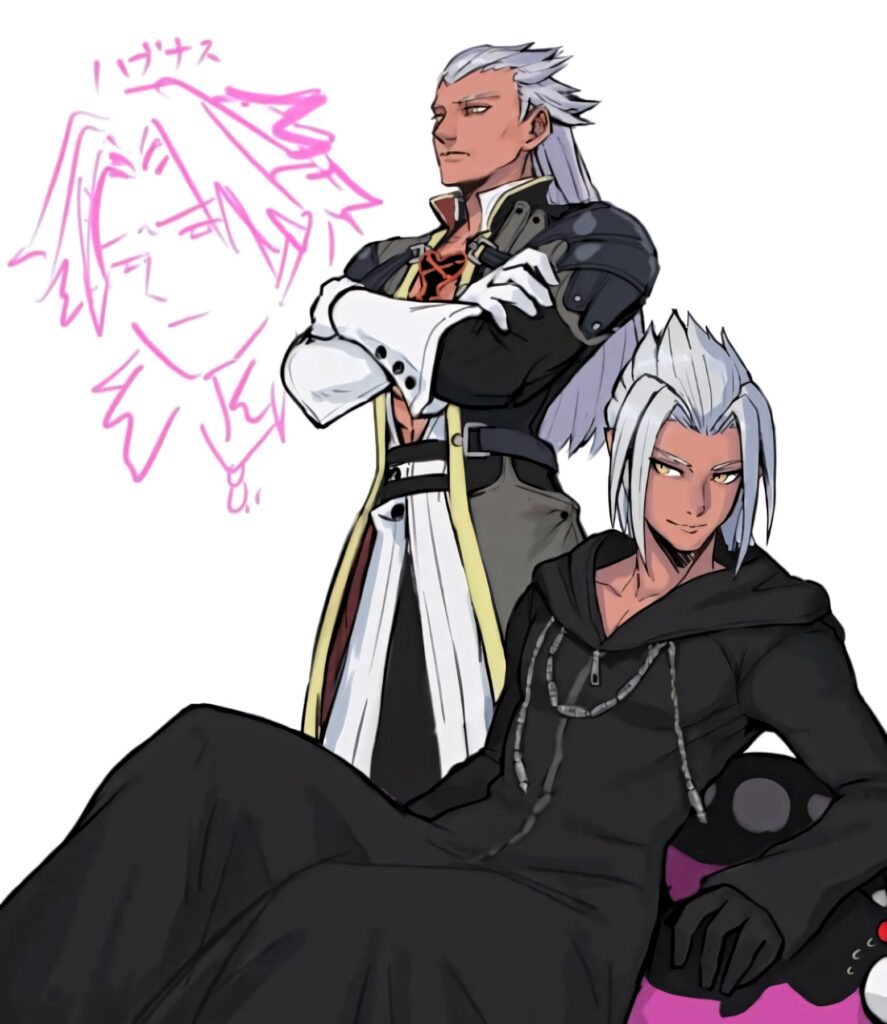 Ansem Seeker of Darkness in dynamic confident mysterious poses on clean wallpaper background