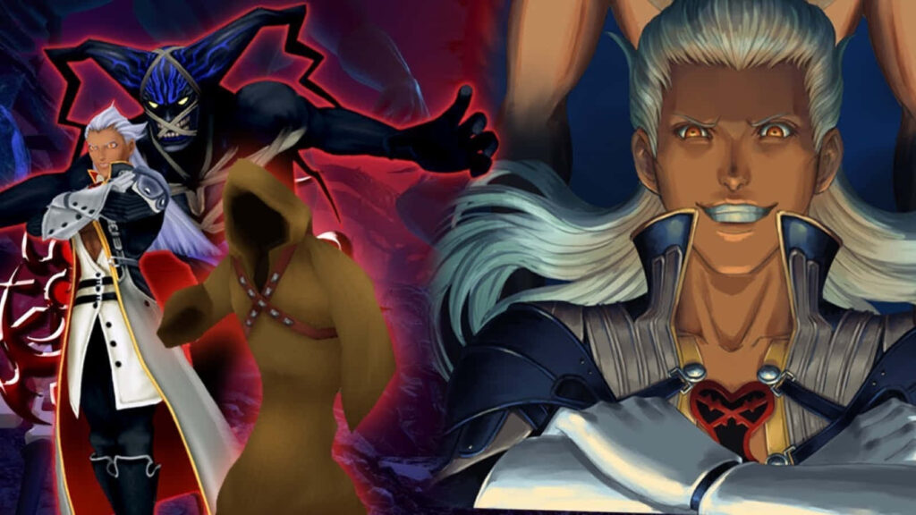Ansem Seeker of Darkness intense pose wallpaper showcasing powerful menacing expressions background