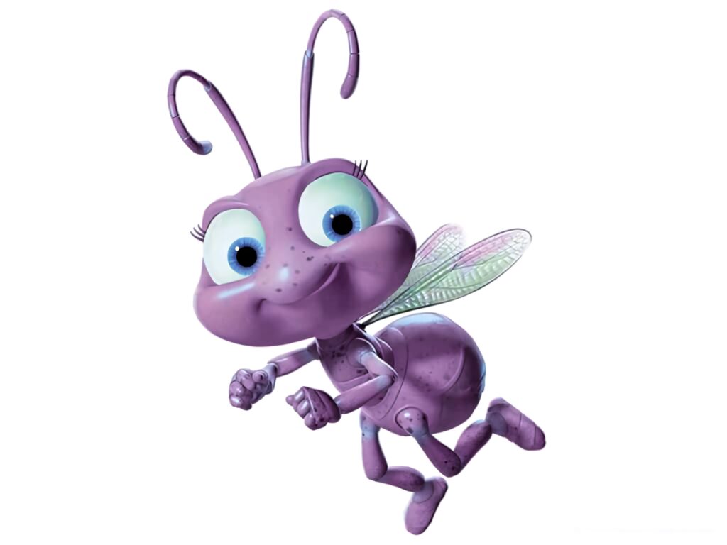 Ant Princess from A Bug's Life wallpaper showing cheerful expression and delicate wings on white background